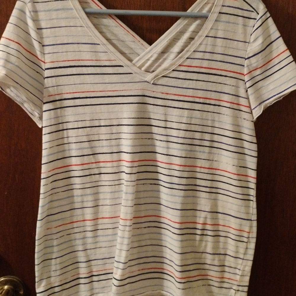 Striped V-Neck Women's Top